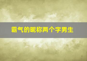 霸气的昵称两个字男生