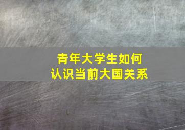 青年大学生如何认识当前大国关系