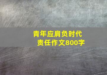 青年应肩负时代责任作文800字