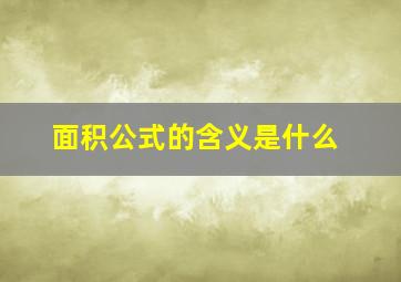 面积公式的含义是什么