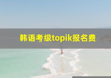 韩语考级topik报名费