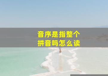 音序是指整个拼音吗怎么读