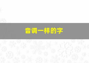 音调一样的字