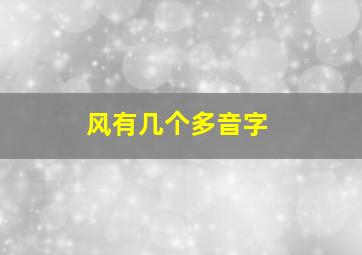 风有几个多音字