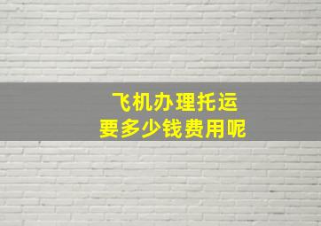 飞机办理托运要多少钱费用呢