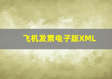 飞机发票电子版XML