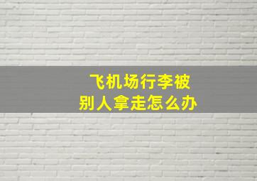 飞机场行李被别人拿走怎么办