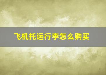 飞机托运行李怎么购买