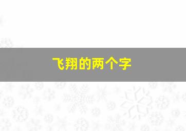 飞翔的两个字