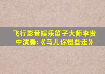 飞行影音娱乐笛子大师李贵中演奏:《马儿你慢些走》