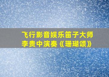 飞行影音娱乐笛子大师李贵中演奏《珊瑚颂》