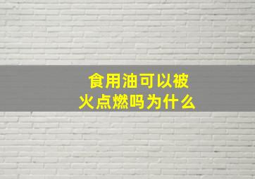 食用油可以被火点燃吗为什么