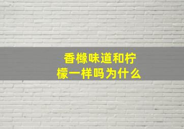 香橼味道和柠檬一样吗为什么