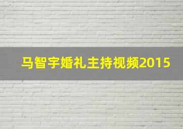 马智宇婚礼主持视频2015