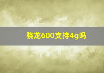 骁龙600支持4g吗