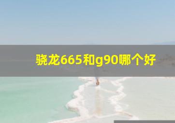 骁龙665和g90哪个好