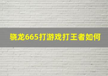 骁龙665打游戏打王者如何