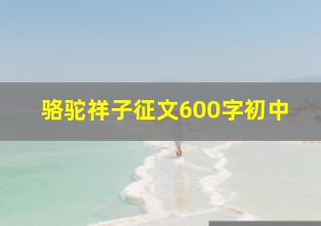 骆驼祥子征文600字初中