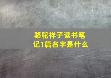 骆驼祥子读书笔记1篇名字是什么