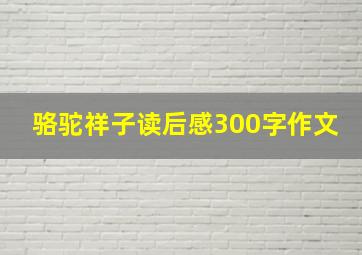 骆驼祥子读后感300字作文