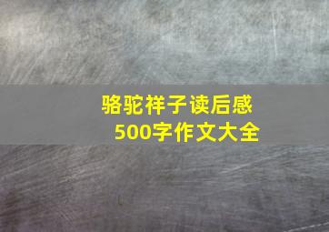 骆驼祥子读后感500字作文大全