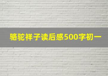 骆驼祥子读后感500字初一