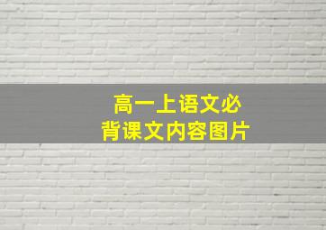 高一上语文必背课文内容图片