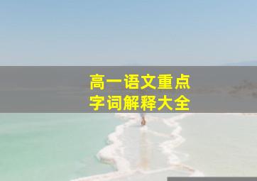 高一语文重点字词解释大全