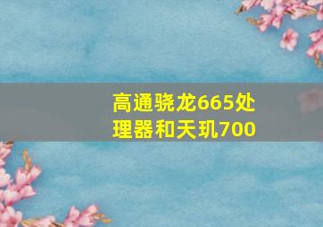 高通骁龙665处理器和天玑700