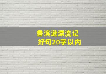 鲁滨逊漂流记好句20字以内