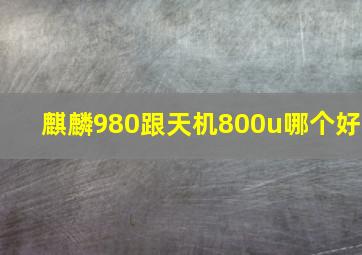 麒麟980跟天机800u哪个好