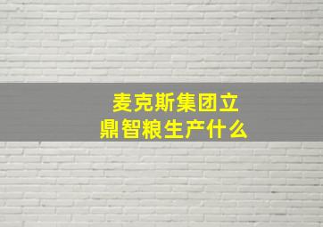 麦克斯集团立鼎智粮生产什么