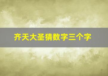 齐天大圣猜数字三个字