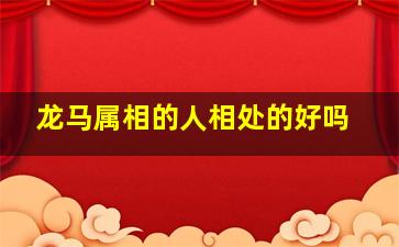 龙马属相的人相处的好吗